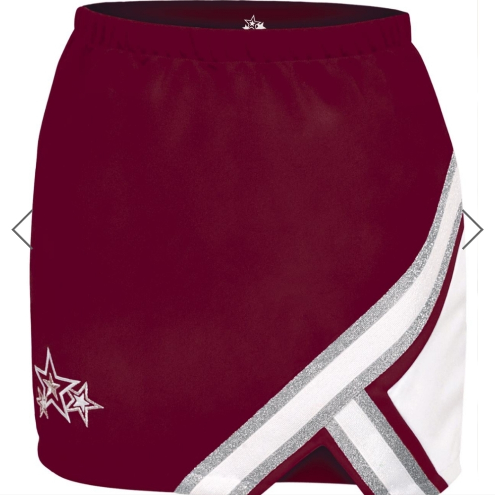 ION CHEER PRECISION SKIRT Red sliver &white Size large.